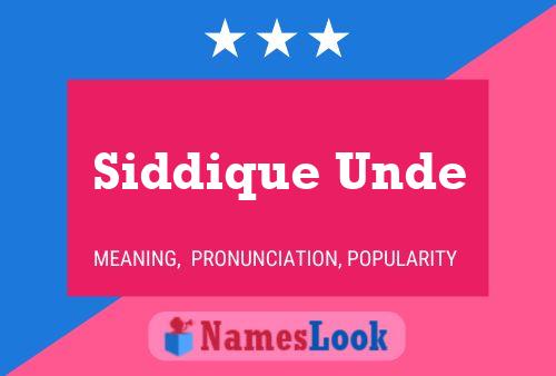 Постер имени Siddique Unde