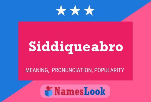 Постер имени Siddiqueabro