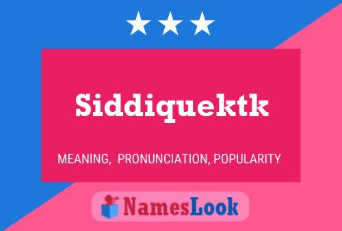 Постер имени Siddiquektk