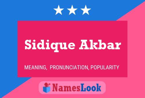 Постер имени Sidique Akbar