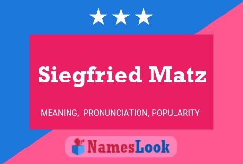 Постер имени Siegfried Matz