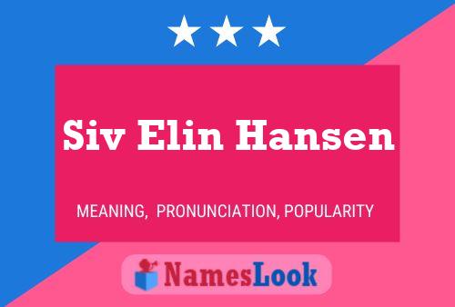 Постер имени Siv Elin Hansen