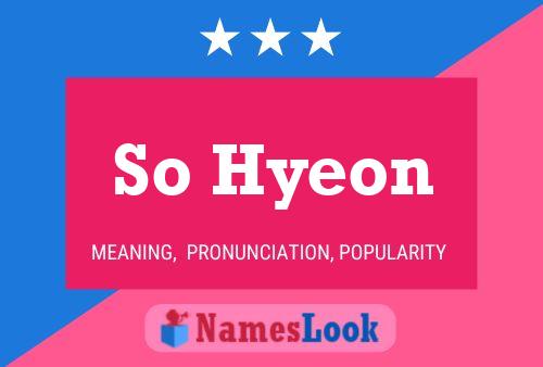 Постер имени So Hyeon