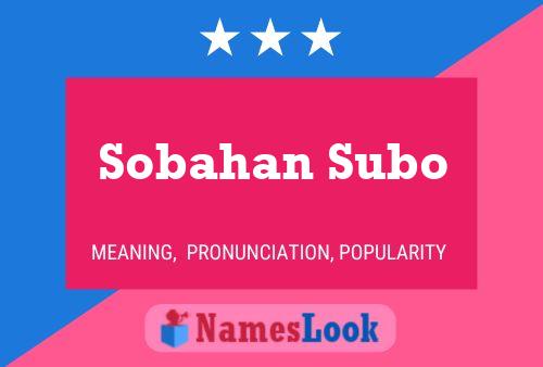 Постер имени Sobahan Subo