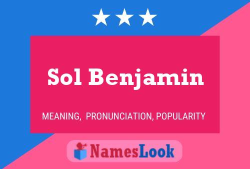 Постер имени Sol Benjamin