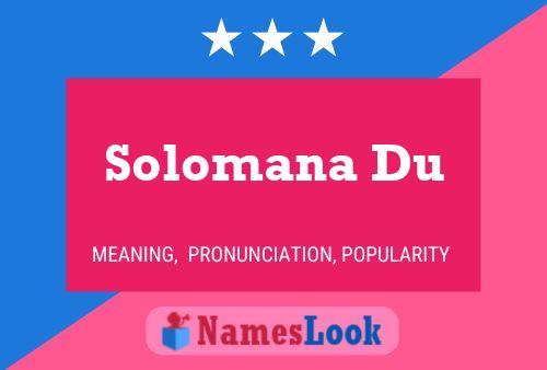 Постер имени Solomana Du