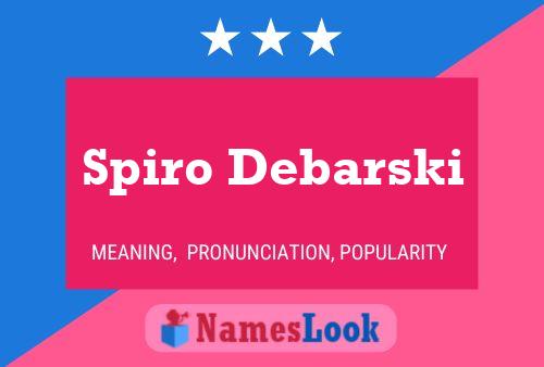 Постер имени Spiro Debarski