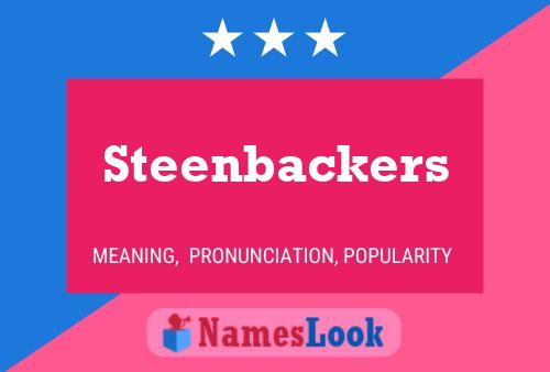 Постер имени Steenbackers