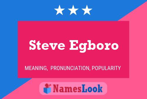 Постер имени Steve Egboro