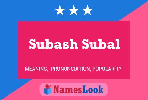 Постер имени Subash Subal