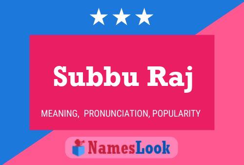 Постер имени Subbu Raj