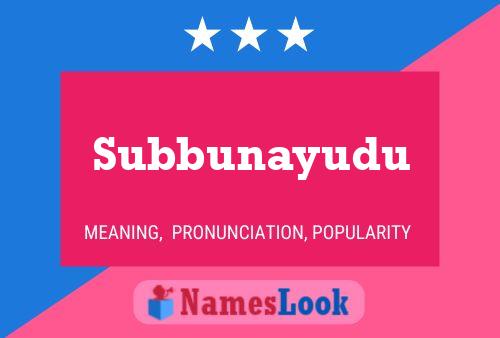 Постер имени Subbunayudu