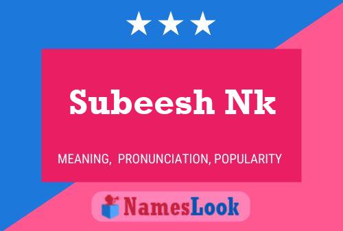 Постер имени Subeesh Nk