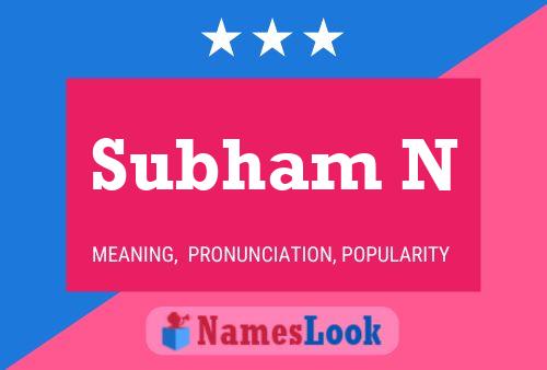 Постер имени Subham N