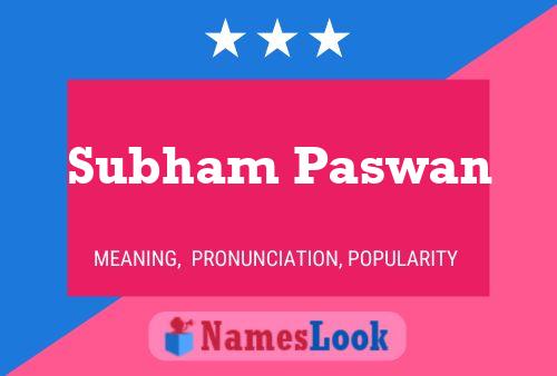 Постер имени Subham Paswan