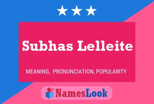 Постер имени Subhas Lelleite