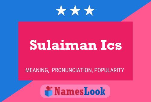 Постер имени Sulaiman Ics