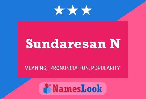 Постер имени Sundaresan N