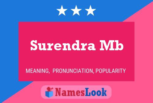 Постер имени Surendra Mb