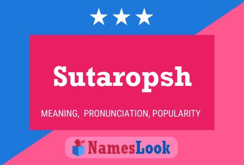 Постер имени Sutaropsh