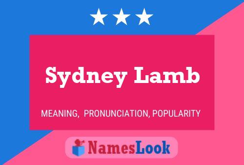 Постер имени Sydney Lamb