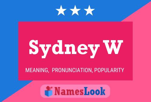 Постер имени Sydney W