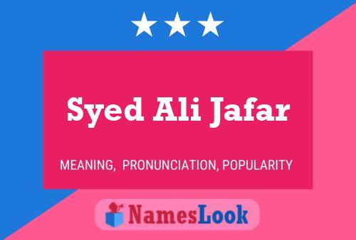 Постер имени Syed Ali Jafar