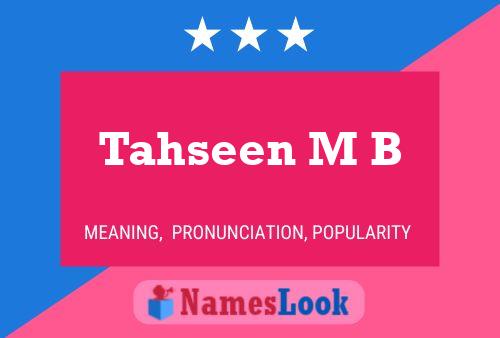 Постер имени Tahseen M B