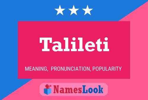 Постер имени Talileti