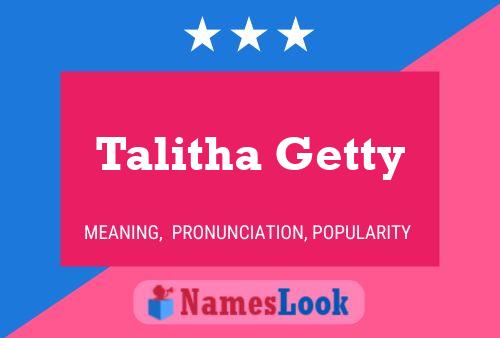 Постер имени Talitha Getty