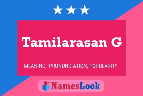 Постер имени Tamilarasan G