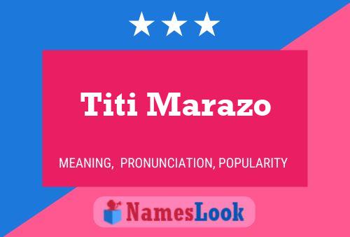 Постер имени Titi Marazo