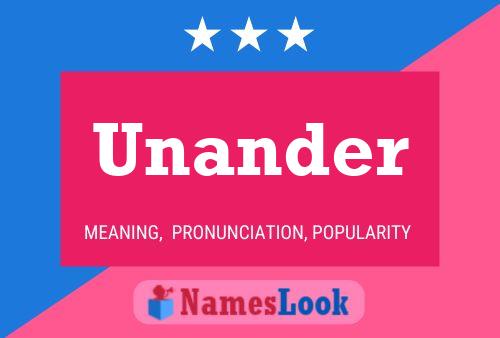 Постер имени Unander