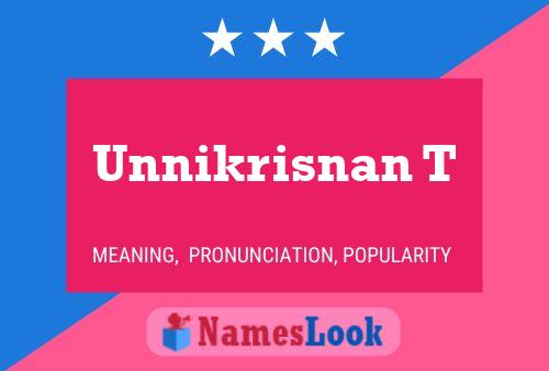 Постер имени Unnikrisnan T