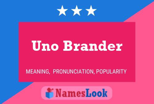 Постер имени Uno Brander