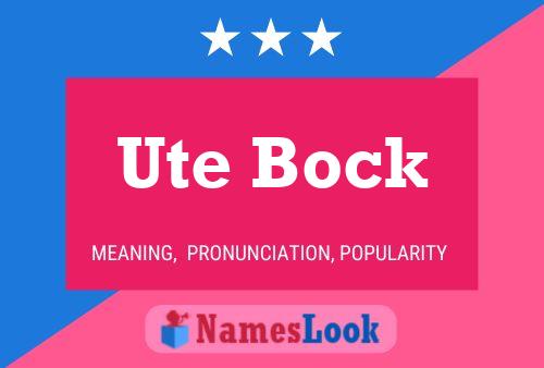 Постер имени Ute Bock