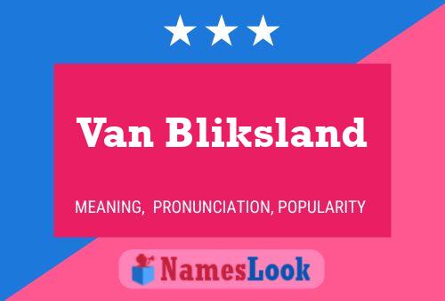 Постер имени Van Bliksland