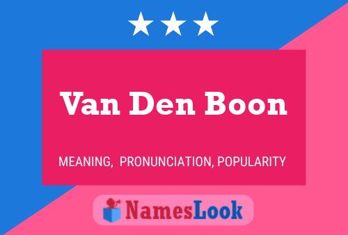 Постер имени Van Den Boon