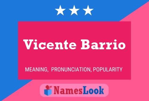 Постер имени Vicente Barrio