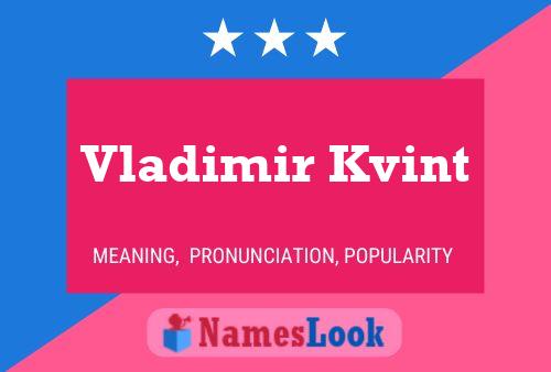 Постер имени Vladimir Kvint