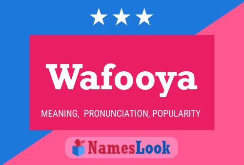 Постер имени Wafooya