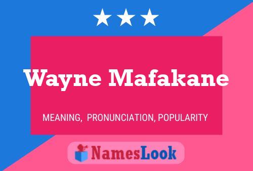 Постер имени Wayne Mafakane