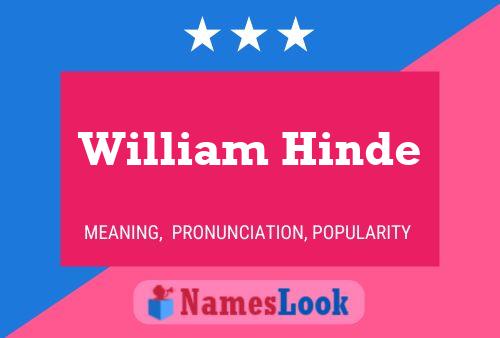 Постер имени William Hinde