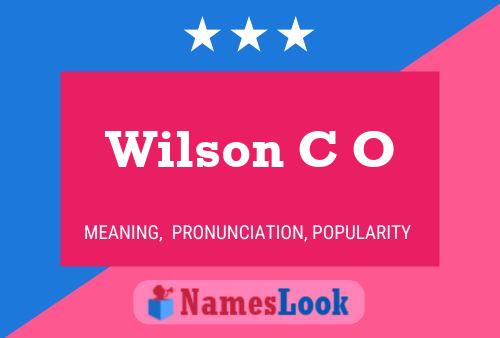 Постер имени Wilson C O