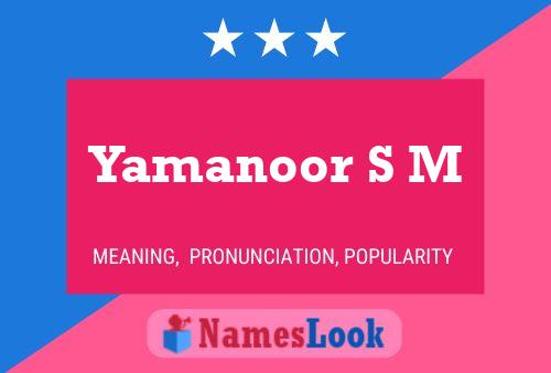 Постер имени Yamanoor S M