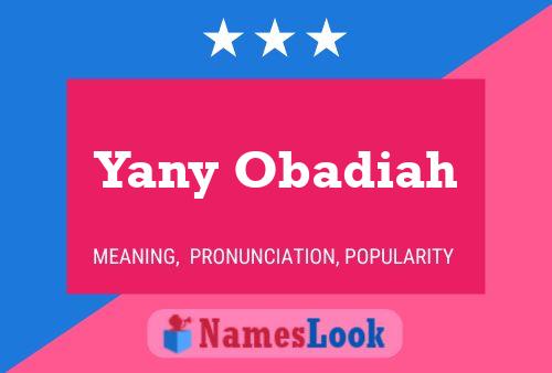 Постер имени Yany Obadiah