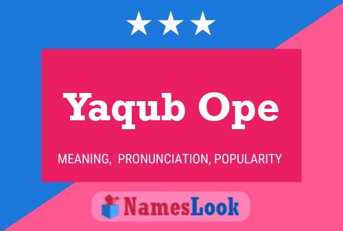 Постер имени Yaqub Ope