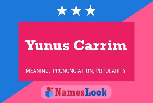 Постер имени Yunus Carrim