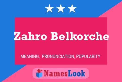 Постер имени Zahro Belkorche