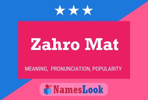 Постер имени Zahro Mat